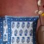 Cobalt Blue Block Printed Cushion Cover Set Of Two, thumbnail 2 of 2