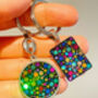 Fun Disco Keyring Handmade With Colourful Sparkly Glitter, thumbnail 3 of 6
