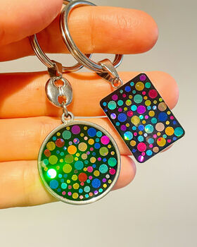 Fun Disco Keyring Handmade With Colourful Sparkly Glitter, 3 of 6
