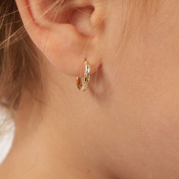 Minimalist Gold Plated Dainty Huggie Hoop Earrings, 2 of 11