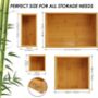 Set Of Five Bamboo Desk Drawer Organise Trays, thumbnail 7 of 7