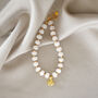 Clear Quartz Bracelet With Gold Tone Ginkgo Leaf, thumbnail 2 of 4