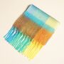 Green And Blue Block Stripe Winter Scarf, thumbnail 1 of 2