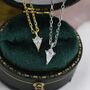 Sterling Silver Extra Tiny Rhombus Kite Cz Necklace, thumbnail 4 of 12