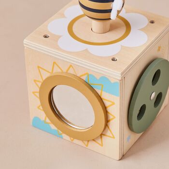 Wooden Bee Activity Cube Children’s Toy, 5 of 6