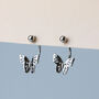 Sterling Silver Butterfly Ear Jacket Screw Back Earrings, thumbnail 1 of 6