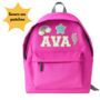 Personalised Kids Backpack With Chenille Letters And Fun Motifs – Custom Nursery And School Bag, thumbnail 1 of 7