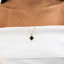 Black Onyx Clover Necklace, thumbnail 2 of 5
