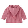 Personalised Pink Knitted Flare Hooded Cardigan, thumbnail 4 of 9