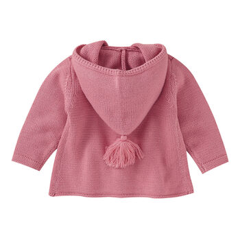 Personalised Pink Knitted Flare Hooded Cardigan, 4 of 9