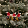 Handmade Felt Mini Christmas Bee's Set Of Three, thumbnail 1 of 4