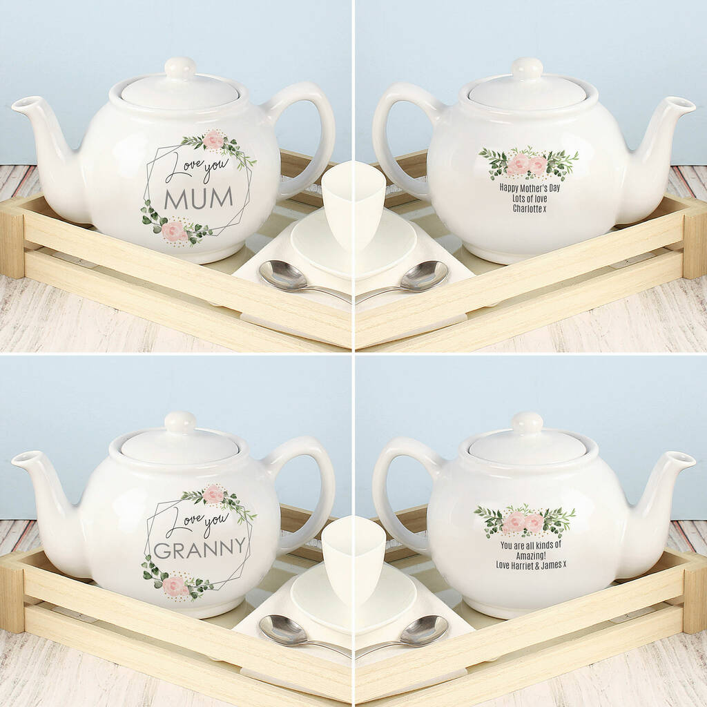 Personalised Love You Mum Teapot Gift By Sassy Bloom As seen on TV
