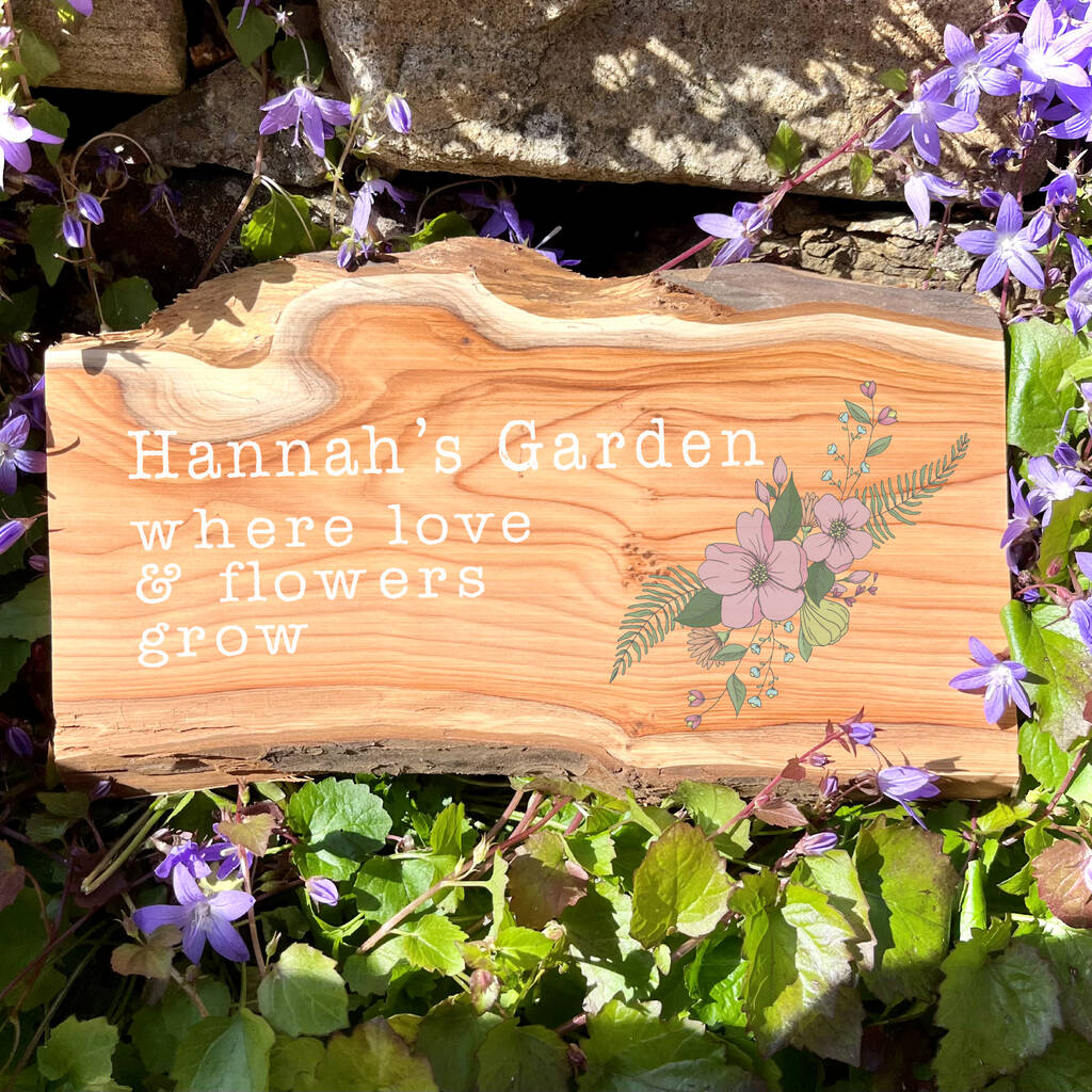 Personalised Wooden Garden Sign By Slice of Pie Designs