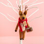 Personalised Felt Selfie Reindeer Christmas Decoration, thumbnail 2 of 9