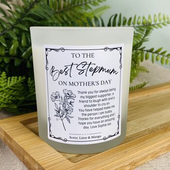 Personalised Mothers Day Best Stepmum Candle, 3 of 11