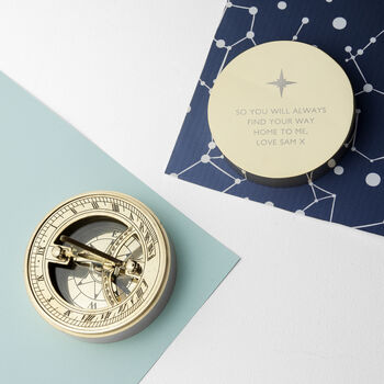 Personalised Iconic Adventurer's Sundial Compass, 6 of 9