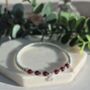Sterling Silver January Garnet Beaded Bracelet: January Birthstone, Personalised Heart Charm, thumbnail 5 of 8