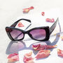 Black Chunky Triangle Cat Eye Sunglasses, thumbnail 1 of 3