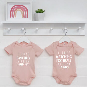 I Love …With My Mummy And Daddy Personalised Babygrows, 5 of 9