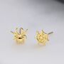 Spider And Web Stud Earrings In Sterling Silver, thumbnail 3 of 11