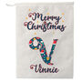 Personalised Blue Christmas Letter Present Sack, thumbnail 2 of 2
