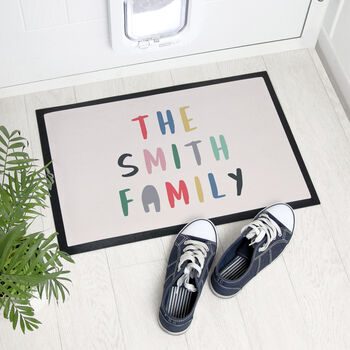 Personalised Colourful Message Indoor Doormat, 4 of 5