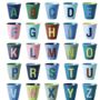 Blue Alphabet Melamine Cups, thumbnail 3 of 6