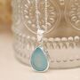 Sterling Silver Semi Precious Blue Gemstone Necklace, thumbnail 5 of 5