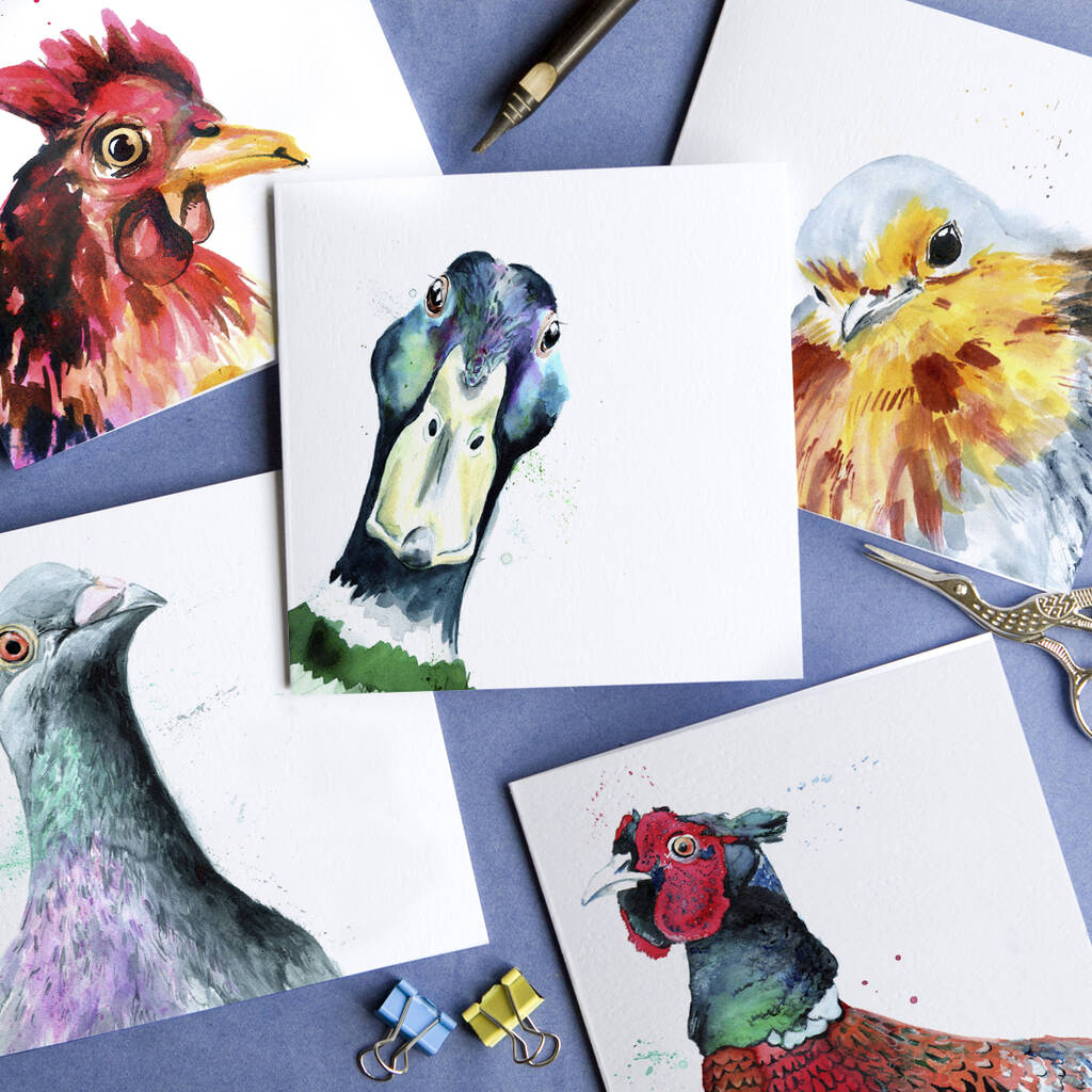 'Quirky Birds' Pack Of Five Blank Greeting Cards, 1 of 7