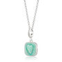 Sterling Silver Turquoise Heart Locket Charm Necklace, thumbnail 3 of 4