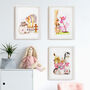 Set Of Three Nursery Wall Art Prints | Girl's Nursery Art | Nursery Decor, thumbnail 2 of 5