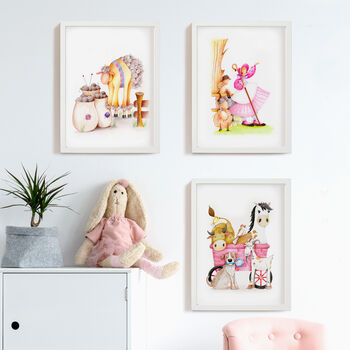 Set Of Three Nursery Wall Art Prints | Girl's Nursery Art | Nursery Decor, 2 of 5