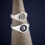 Gothic Initial Silver Signet Ring, thumbnail 1 of 11