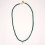 Solene Green Bead Necklace With Small Hand Detail, thumbnail 4 of 9