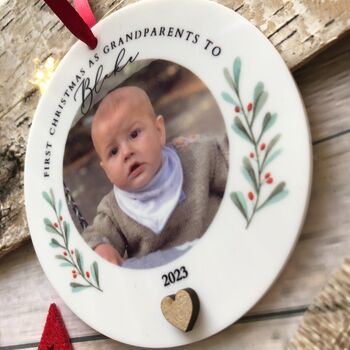 First Christmas As Grandparents Photo Decoration, 2 of 4