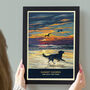 Golden Retriever Limited Edition Beach Sunset Print, thumbnail 4 of 11