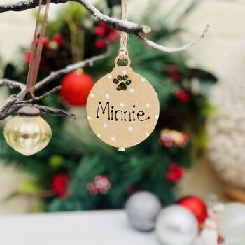 Personalised Dog Cat Paw Bauble Xmas Tree Decoration, 2 of 9