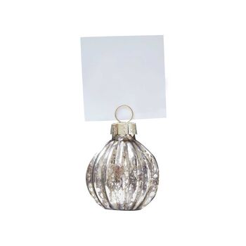 Silver Bauble Placecard Holders Set Of Six, 3 of 3