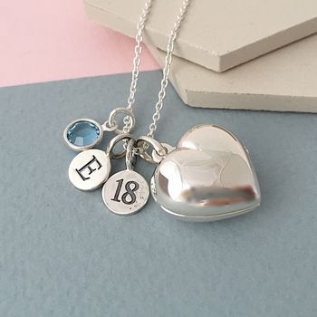 Personalised Silver Heart Locket Necklace, 8 of 11