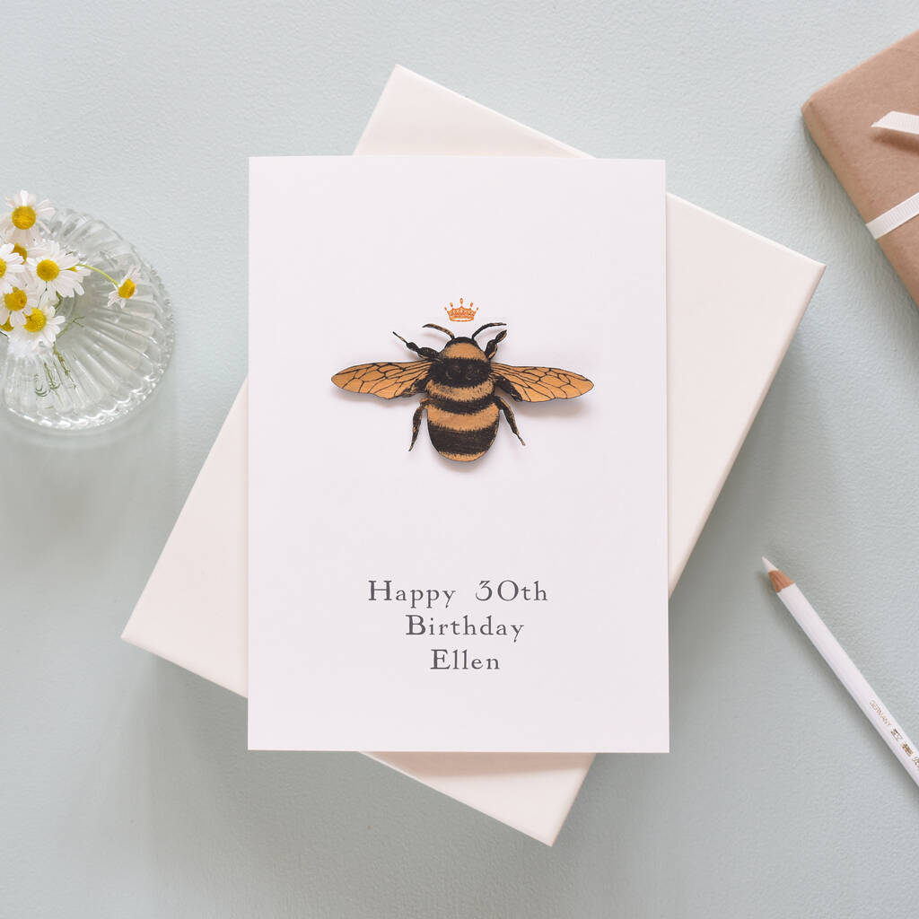 Personalised Queen Bee 30th Birthday Card, 1 of 4