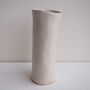 Handmade Satin White Pottery Tall Cylinder Vase, thumbnail 4 of 7