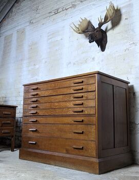 1930s Oak Architects Plan Chest, 2 of 4