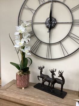 White Cymbidium Orchid Silk Flower Arrangement, 6 of 6