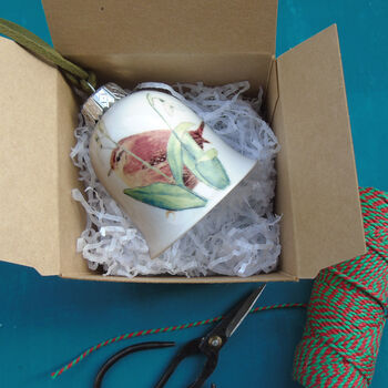 Wren And Snowdrops Bone China Bell Decoration, 7 of 7
