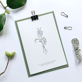 ‘Forget Me Not’ Botanical Spring Flower Notecard, 2 of 3