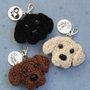 Crocheted Labrador Dog Face Keyring, thumbnail 3 of 6