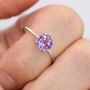 Genuine 1 Ct Amethyst Crystal Ring In Sterling Silver, thumbnail 3 of 12