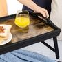 Bed Tray Table Bamboo Folding Legs Breakfast Tray, thumbnail 4 of 6