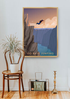 Go Base Jumping Travel Poster Art Print, 5 of 8