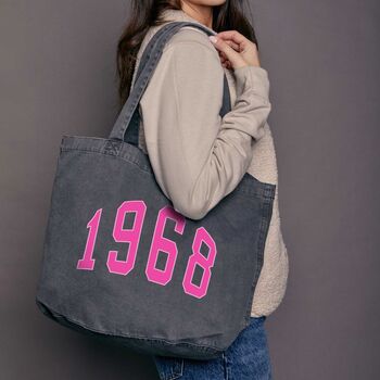 Personalised Varsity Year Vintage Tote Bag, 2 of 5